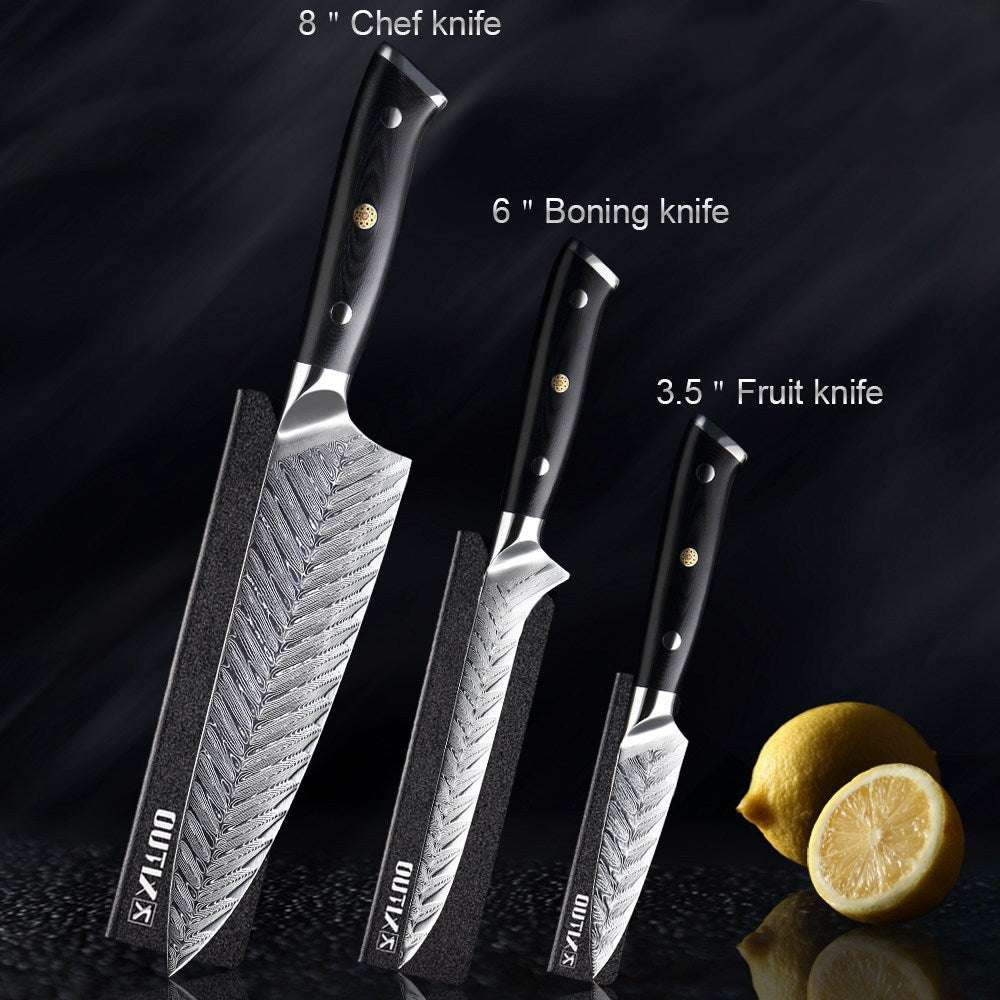 Fishbone Damascus Chef's Knife for Deboning - Minihomy