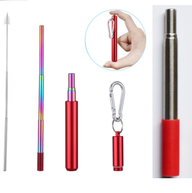 Telescopic colorful stainless steel straw