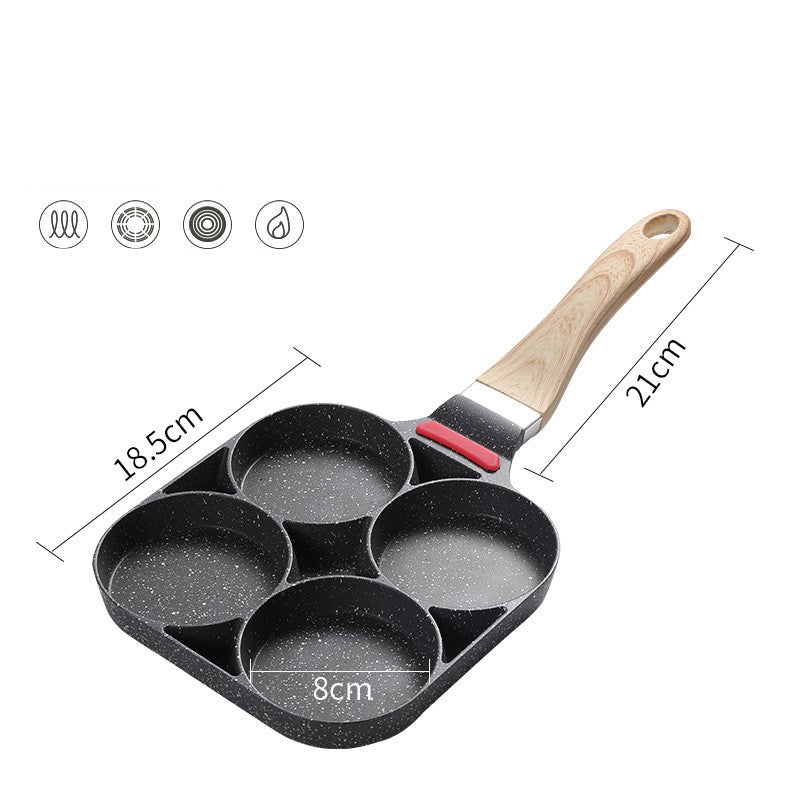 Four-hole Non-stick Small Flat Bottom Fried Egg Dumpling Pot - Minihomy