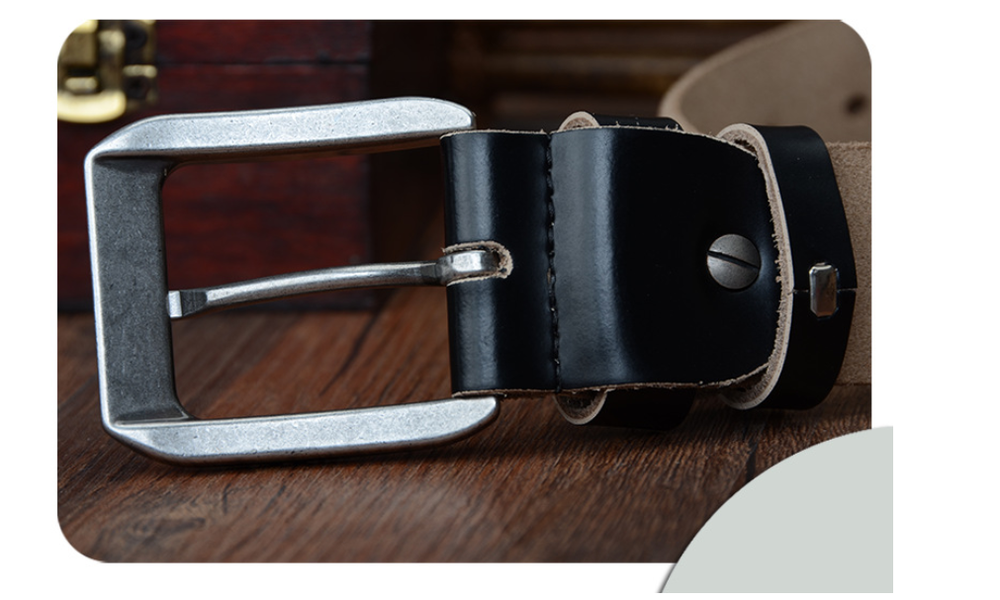 Men's Genuine Leather Belt - Casual Dress Belt for Jeans & Pants - Minihomy