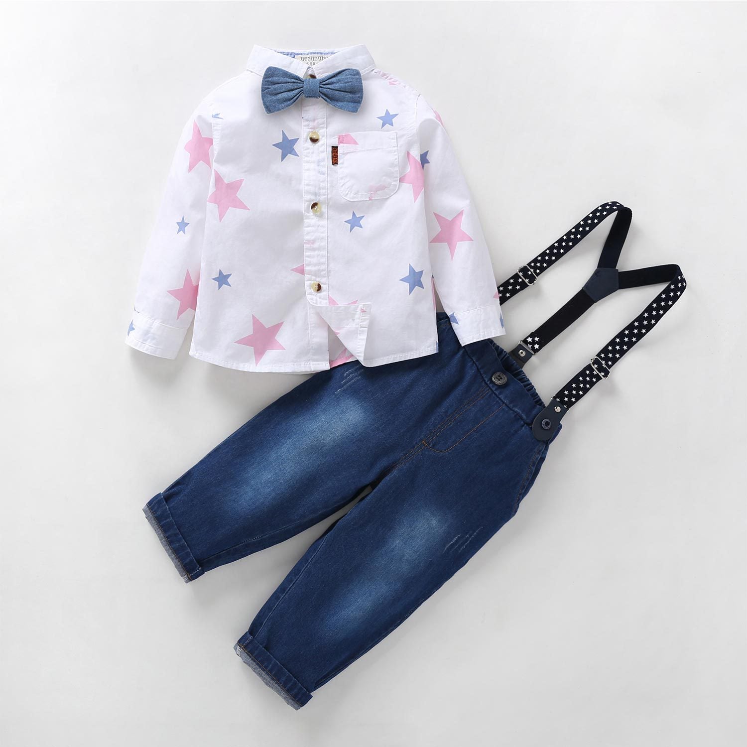 Three-piece suit of gentleman dress suspenders for kids