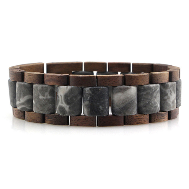 Vintage Stone Wood Bracelet