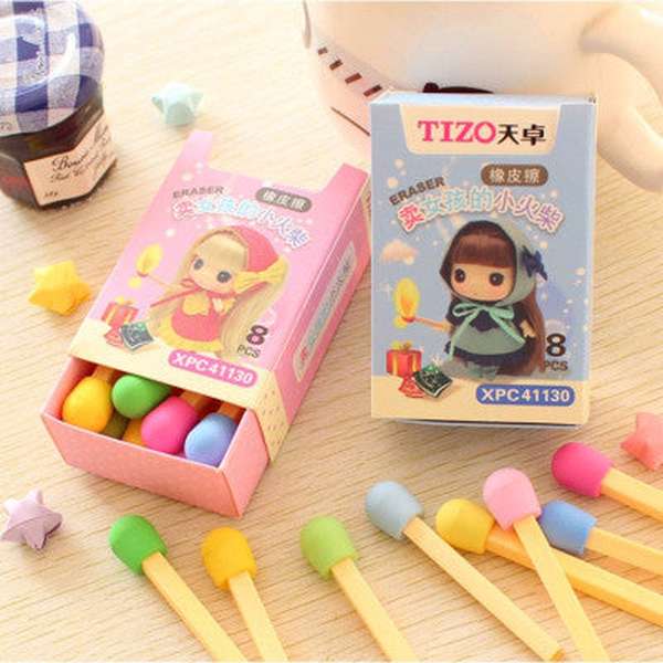 Cute creative little girl cartoon student eraser - Minihomy