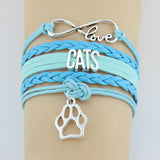 Hand-knitted Cats Animal Paw Charm Bracelet Braided Bracelet - Minihomy