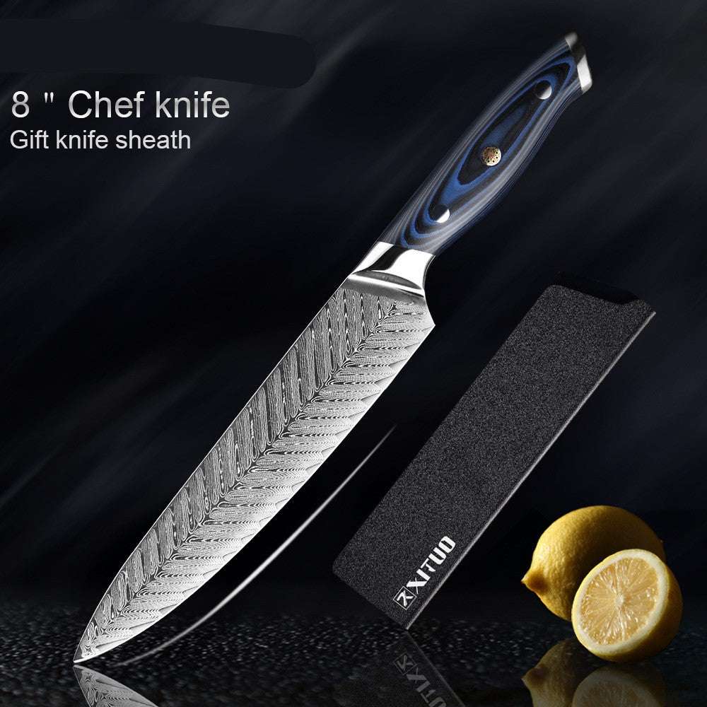 Damascus Knife Set Kitchen Knife Meat Slicing Knife - Minihomy