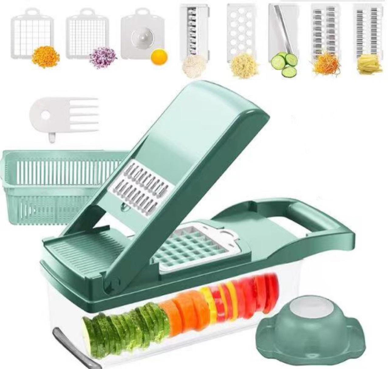 12 In 1 Manual Vegetable Chopper Kitchen Gadgets Food Chopper Onion Cutter Vegetable Slicer - Minihomy