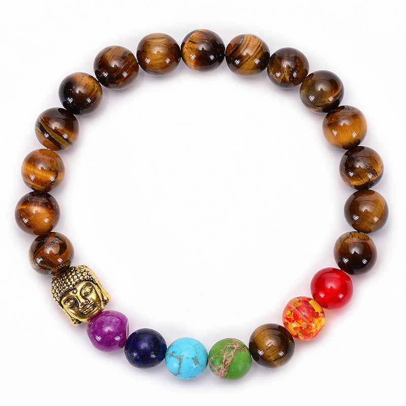 Natural Lava Stone Tiger Eye Beads Bracelet - Minihomy