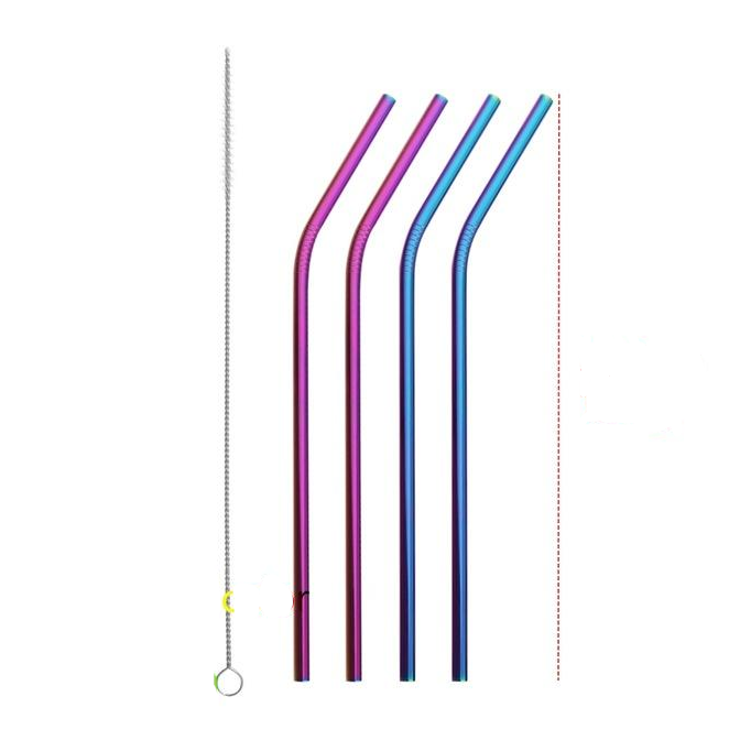 Colourful Reusable Stainless Steel Straws - Minihomy