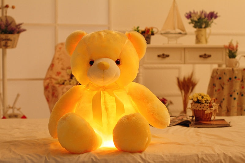 Creative Light Up LED Teddy Bear Stuffed Animals Plush Toy Colorful Glowing Christmas Gift For Kids Pillow - Minihomy