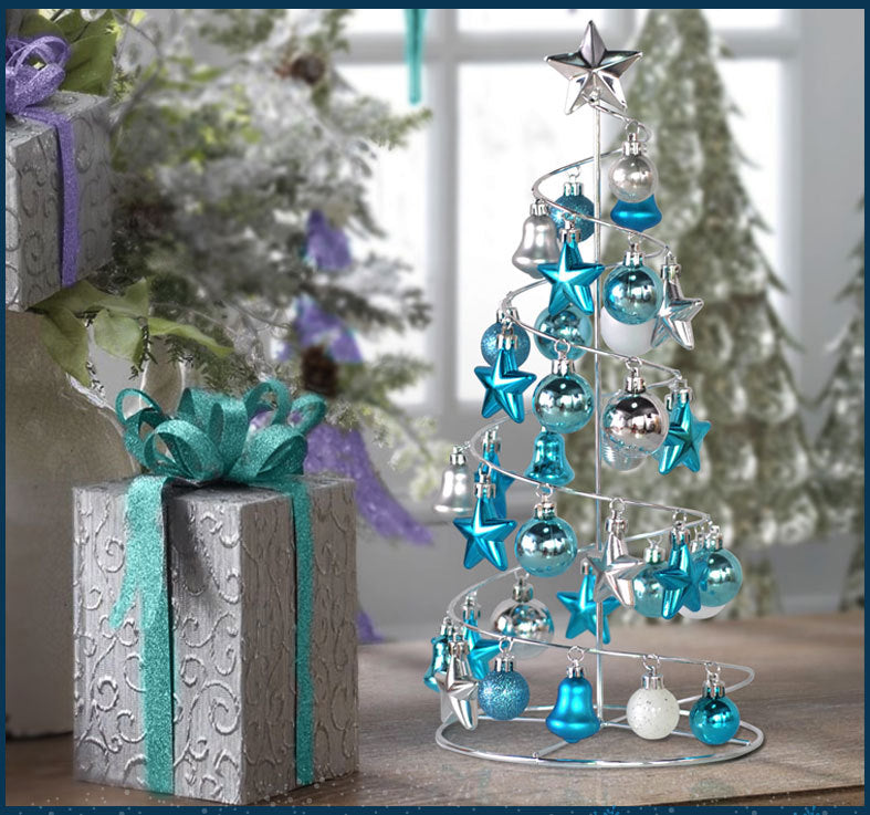 Creative Christmas Ball Metal Desktop Mini Tree - Minihomy