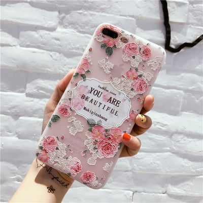 Embossed Flower Phone Case Cover - Minihomy