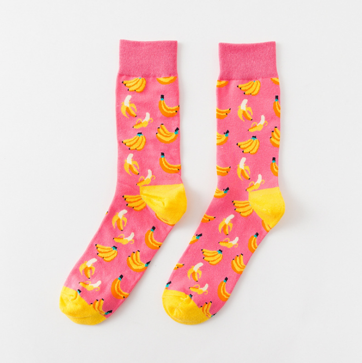 Happy tube socks fruit banana men's and women's socks - Minihomy