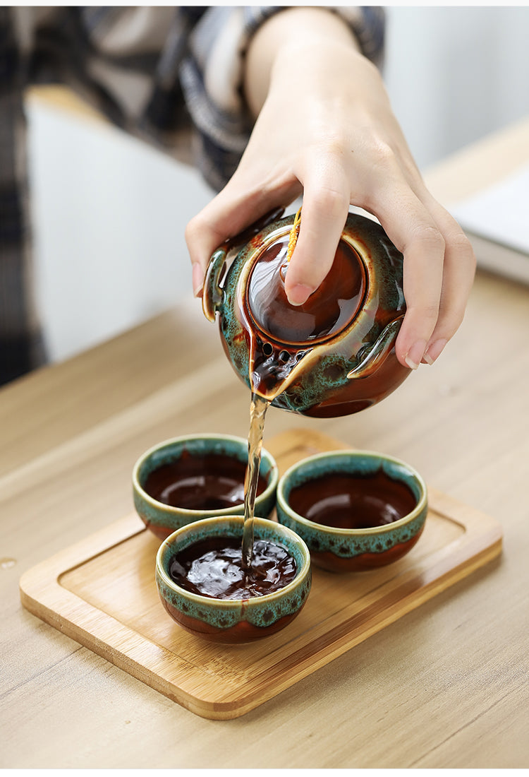 Complete Travel Kung Fu Tea Set Small Tea Tray Set - Minihomy