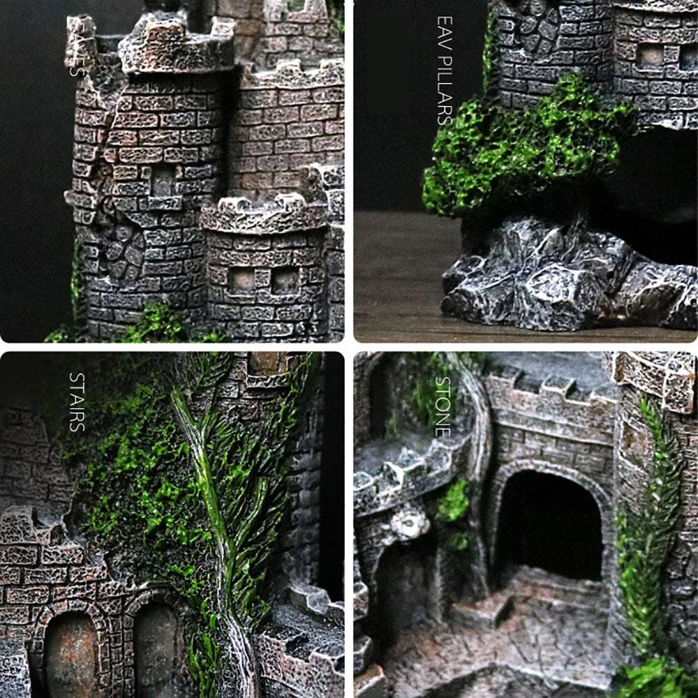 Fish tank resin castle decoration - Minihomy