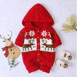 Boys and Girls Knitted Hooded Baby Romper - Minihomy