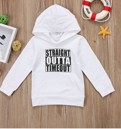 Children's hooded sweater letter top - Minihomy