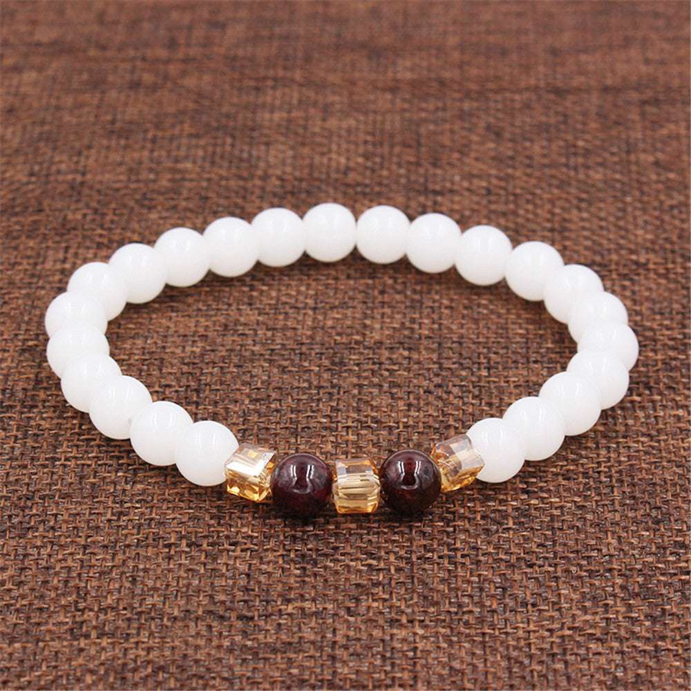 Garnet white jade bracelet - Minihomy