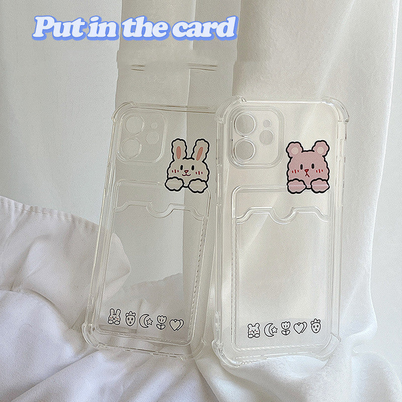 Cartoon Transparent Card Phone Case - Minihomy