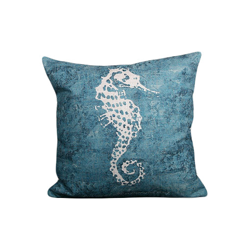 Blue Mediterranean Ocean Style Pillowcase Shell Starfish Coral Cushion - Minihomy