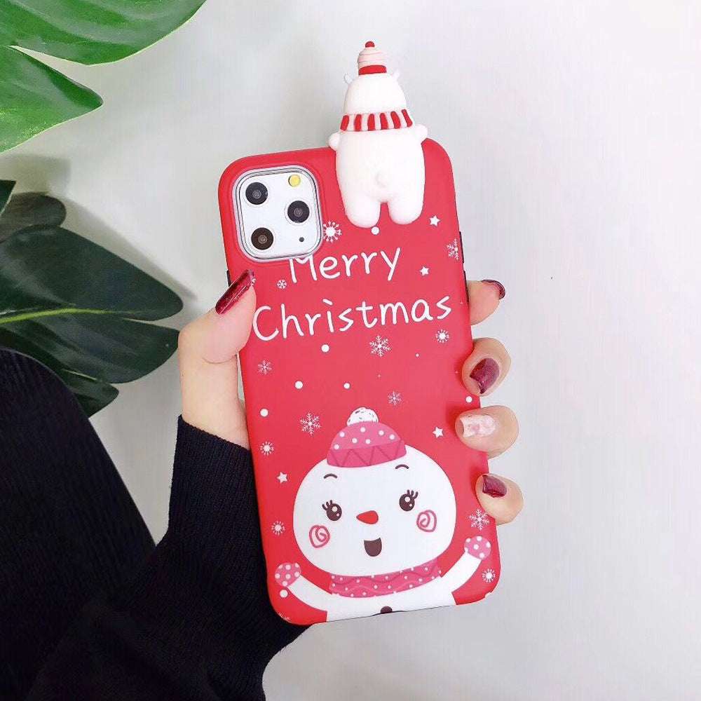 Cute 3D Cartoon Christmas Phone Case - Minihomy