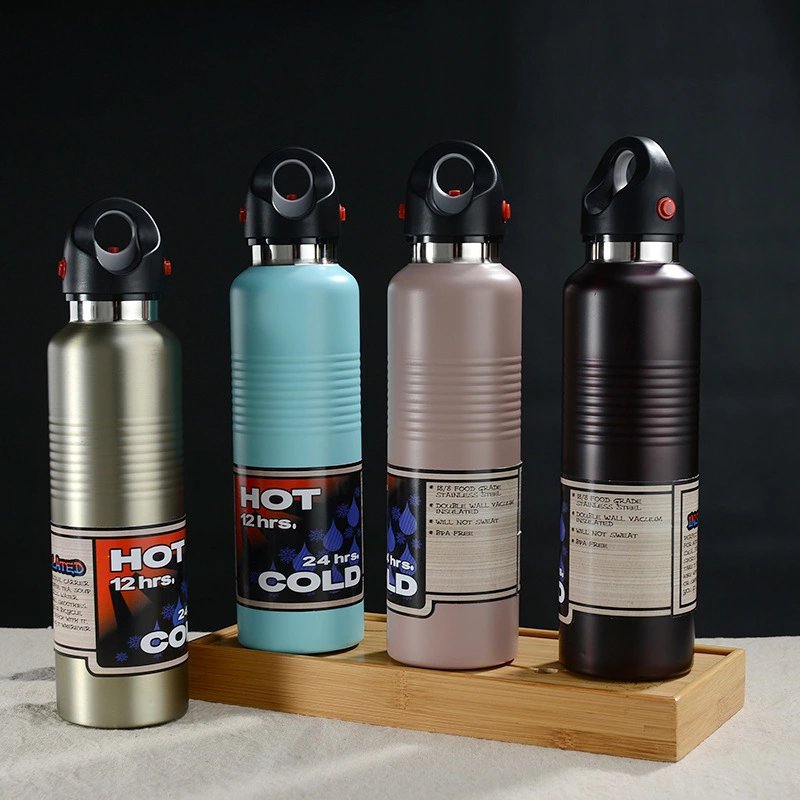 Stainless steel sports bottle without thread