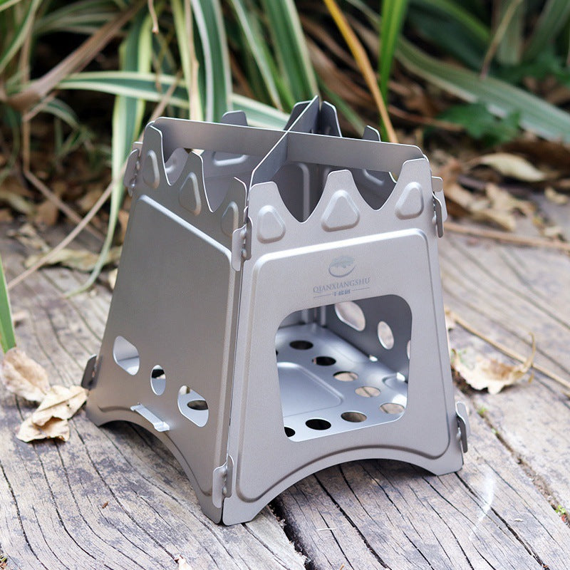 Outdoor pure titanium firewood stove - Minihomy