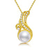 Gold Plated Ocean Wave Pearl Necklace S925 Sterling Silver Pendant Necklaces for Women - Minihomy