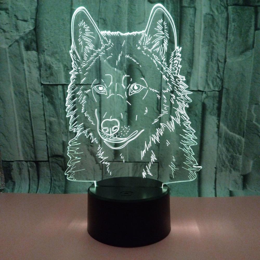 Wolf 3d Table Lamp Night Light