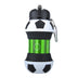 Football Soccer Silicone Water Bottle with Straw Foldable Collapsible Travel Non-toxic Bottles Innovating Camping - Minihomy