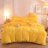 Duvet Cover Queen King Winter Warm Bed Quilt Cover Pillowcase Fluffy Plush Shaggy Bedclothes Bedding Set - Minihomy