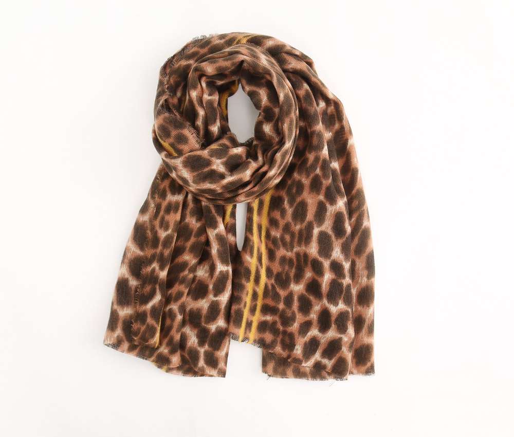 Leopard-Print Cashmere Women's Scarf Shawl: Unleash Your Wild Elegance - Minihomy