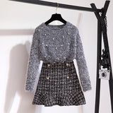 Two-piece Beaded Sweater Skirt