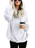 Plus Size Fall Winter Long Sleeve Plush Hooded Shirt Warm Sweatshirt - Minihomy