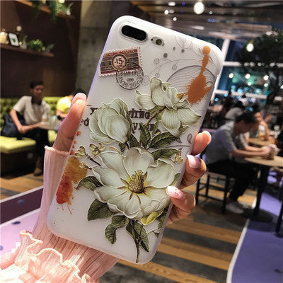 Embossed Flower Phone Case Cover - Minihomy