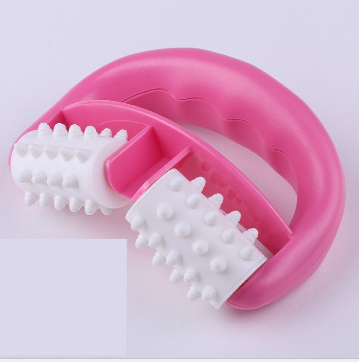 Plastic Manual Roller Massager Double Wheel Massager Round Hand Massager - Minihomy