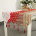 Christmas decorative linen print snowflake with tassel table mat - Minihomy