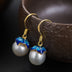 Cloisonne 925 Silver Earrings Sukhothai gold jewelry design freshwater pearl earrings  lotus female - Minihomy