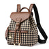 Houndstooth Backpack Women High Capacity Travel Bags Girls - Minihomy