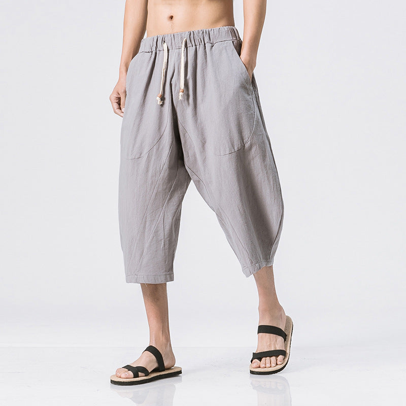 Chinese Style Cotton And Harem Pants - Minihomy