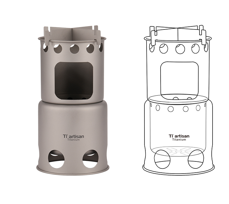 Titanium artisan pure titanium wood stove