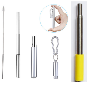 Telescopic colorful stainless steel straw