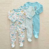 3pcs Flower Sleepsuit Baby Girl Pajamas Newborn Boy Clothes - Minihomy