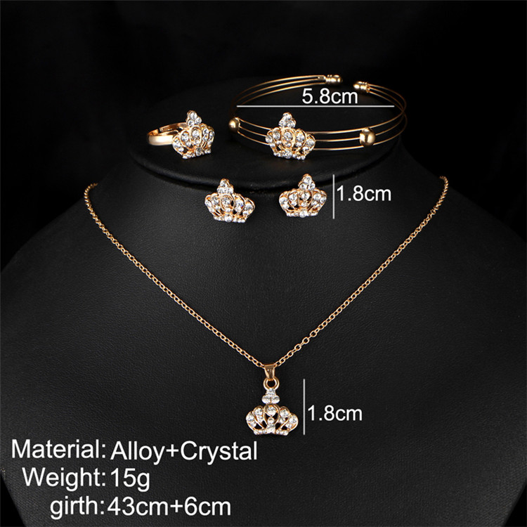 Luxury Jewelry Set European and American style fine crown jewelry set of four - Minihomy