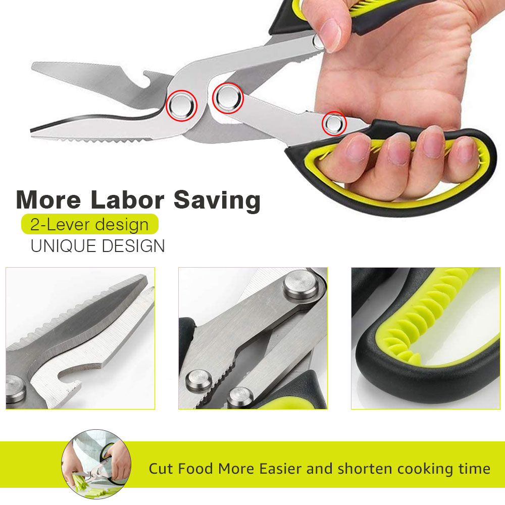 Multi-Purpose Bottle Opener Stainless Steel Kitchen Scissors - Minihomy