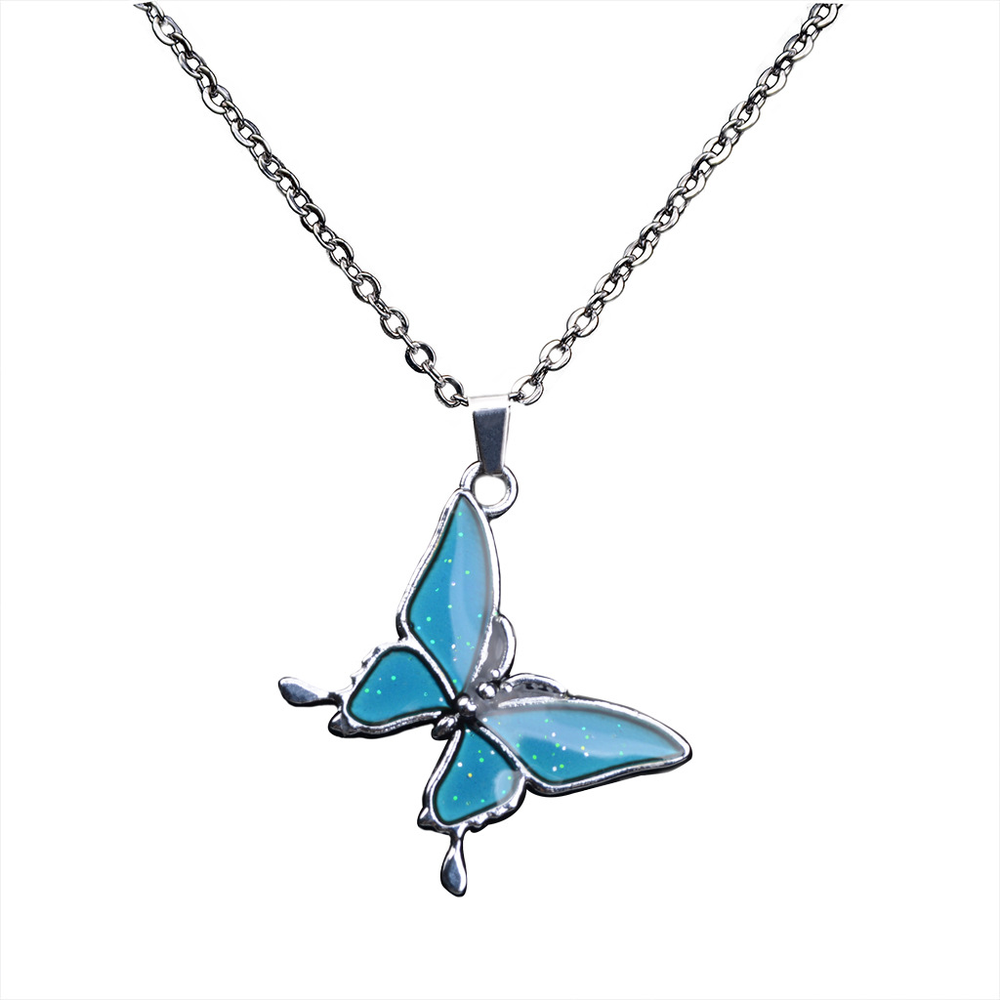 Butterfly Thermochromic Necklace O-Shaped Stainless Steel Necklace - Minihomy