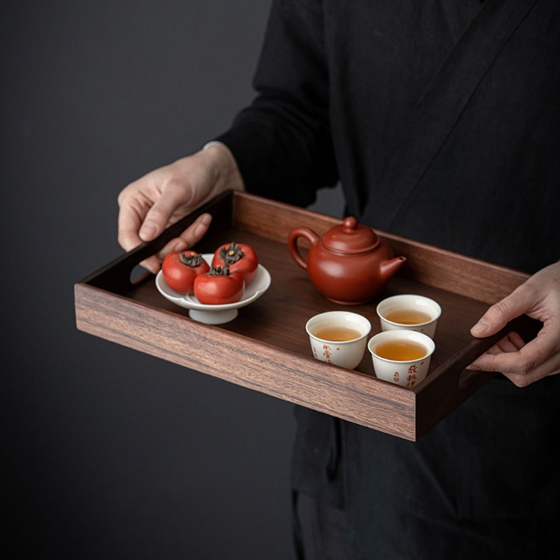 Bamboo Tray Household Tea Set Storage - Minihomy