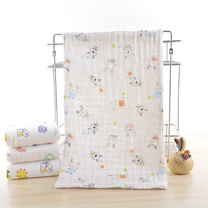 Cotton 6-layer washed gauze folds children's towel - Minihomy