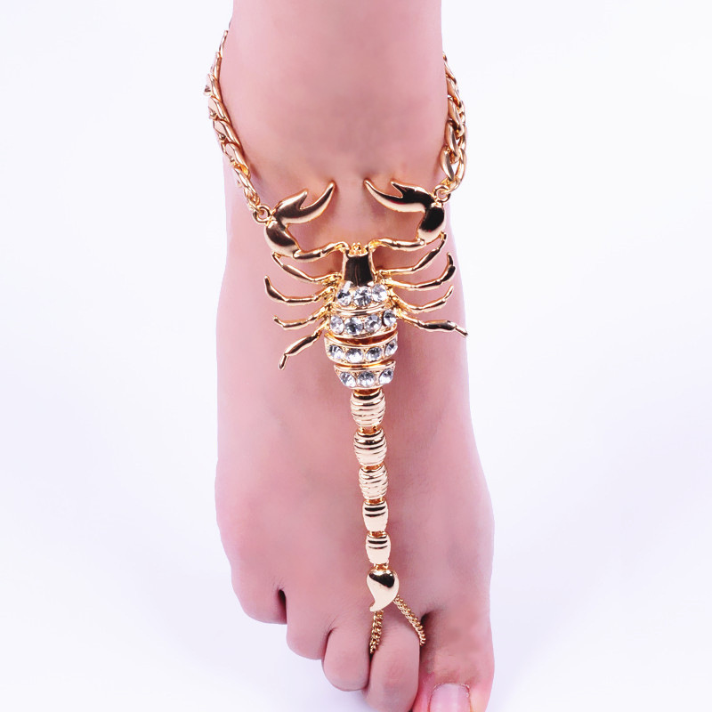 Diamond-studded Scorpion Simple Anklet - Minihomy