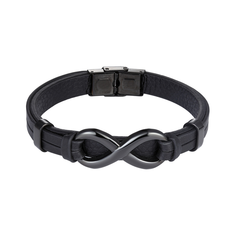 8 word circle leather bracelet - Minihomy