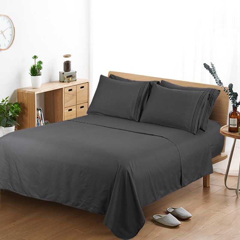 Four-piece Set Of Plain Bedclothes Sheets And Bedding - Minihomy